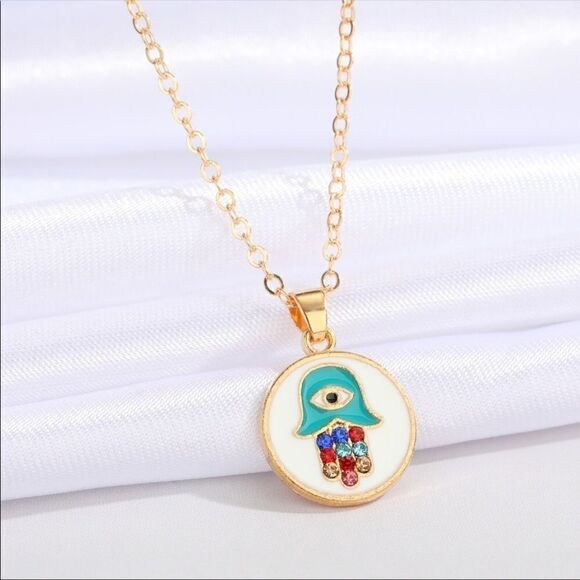 COPY - Necklace Hamsa RhinestoneΒ Zinc Alloy Acrylic Cute Versatileβplus Ipsy neβ¦ - Picture 5 of 10